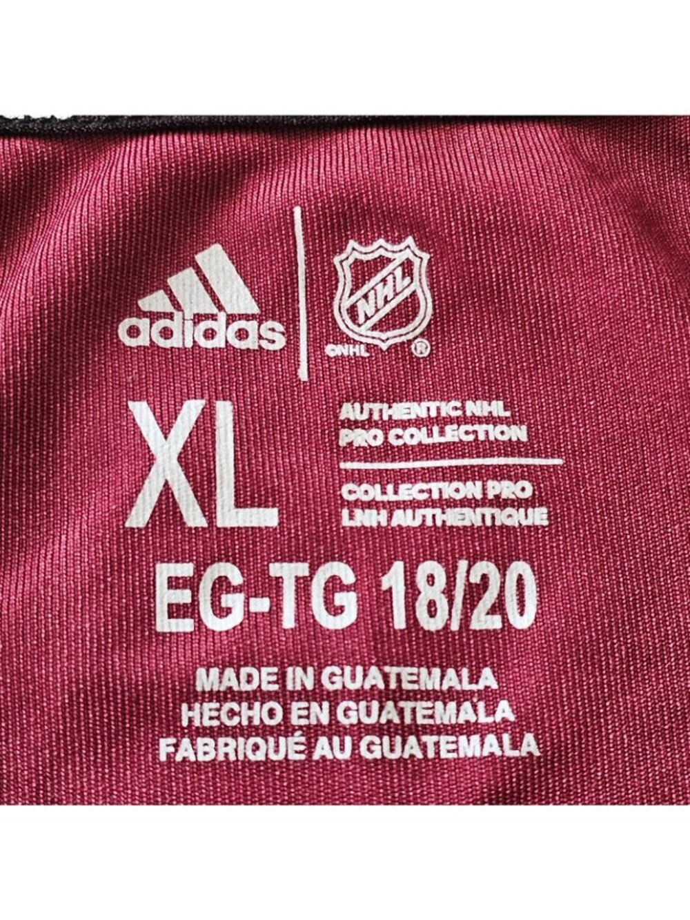 READ Colorado Avalanche Youth 18/20 Long Sleeve Shirt Adidas NHL Red - Picture 5 of 13
